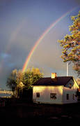 hus, Jämtland, regn, regnbåge, sommar, stämning, stämningsbild, stämningsbilder, årstid, årstider, åska