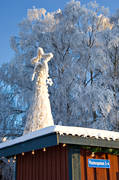Badhusparken, frost, julpynt, Jmtland, kallt, kyla, midvinter, rimfrost, stmning, stmningsbild, stmningsbilder, vinter, vinterstaden, vinterstmning, stersund