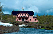 byggnader, jaktslott, jaktslottet, Jämtland, Rensjön, Rensjösätern, rosa, slott