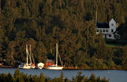 anläggningar, byggnader, båtar, båthamn, Jämtland, segelbåt, segelbåtar, segla, slott, Storsjön, Verkö slott, Verkön