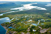 Cihkkumjohka, drnarbild, drnarbilder, drnarfoto, flygbild, flygbilder, flygfoto, flygfoton, Kaitumjaure, landskap, lappland, naturreservat, Sattuvierra, Sjaunja, sommar
