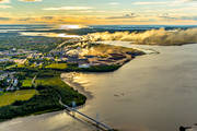 drnarbilder, drnarfoto, flygbild, flygbilder, flygfoto, flygfoton, hngbron, Inrefjrden, Kappa, Killingholmen, landskap, Norrbotten, pappersbruk, Pite, samhllen, Smurfit, sommar