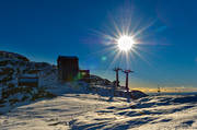 anlggningar, bl, byggnationer, himmel, hst, Jmtland, landskap, morgonsol, nysn, Tusenmetersliften, reskutan