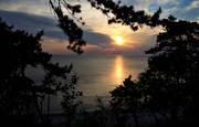 Gotland, hav, himmel, landskap, natur, Sigsarve, solnedgång, sommar, sommarnatt, stämning, stämningsbild, stämningsbilder, årstid, årstider