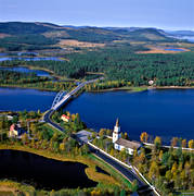 bro, drnarbilder, drnarfoto, flygbild, flygbilder, flygfoto, flygfoton, hst, kyrkan, landskap, lappland, samhllen, Sorsele, Vindellven