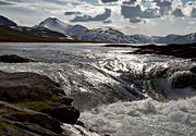 fall, fjll, fors, forsnacke, hgfjll, landskap, lappland, Ljusspel, motljus, nationalpark, Padjelanta, sommar, srjusjaure, vattenfall