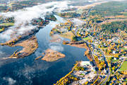 dimma, drnarbilder, drnarfoto, flygbild, flygbilder, flygfoto, flygfoton, hst, Ljungan, Medelpad, samhllen, Stde, Stdesjn