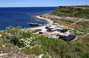 brygga, bt, Gotland, hamn, hamnen, hav, havet, havsstrand, kommunikationer, naturreservat, Norderhamn, segelbt, segelfartyg, sjfart, sommar, Stora Karls, strand, turistanlggning