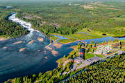 anlggningar, drnarbilder, drnarfoto, fall, flygbild, flygbilder, flygfoto, flygfoton, fors, forsar, hotell, landskap, Norrbotten, Pitelven, sevrdheter, Storforsen, turistattraktion, Varjisn, vattenfall