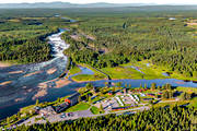 anlggningar, drnarbilder, drnarfoto, fall, flygbild, flygbilder, flygfoto, flygfoton, fors, forsar, hotell, landskap, Norrbotten, Pitelven, sevrdheter, Storforsen, turistattraktion, Varjisn, vattenfall