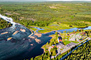 anlggningar, drnarbilder, drnarfoto, fall, flygbild, flygbilder, flygfoto, flygfoton, fors, forsar, hotell, landskap, Norrbotten, Pitelven, sevrdheter, Storforsen, turistattraktion, Varjisn, vattenfall