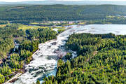 anlggningar, drnarbilder, drnarfoto, fall, flygbild, flygbilder, flygfoto, flygfoton, fors, forsar, hotell, landskap, Norrbotten, Pitelven, sevrdheter, Storforsen, turistattraktion, Varjisn, vattenfall