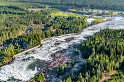 anlggningar, drnarbilder, drnarfoto, fall, flygbild, flygbilder, flygfoto, flygfoton, fors, forsar, hotell, landskap, Norrbotten, Pitelven, sevrdheter, Storforsen, turistattraktion, Varjisn, vattenfall