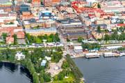 Badhusparken, bthamn, bthamnen, centrum, drnarbilder, drnarfoto, festival, flygbild, flygbilder, flygfoto, flygfoton, hamn, Jmtland, Krogstrket, park, smbtshamn, stad, Storsj, Storsjyran, stder, Yran, stersund