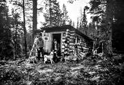 bergstrand, finnspets, fngst, fngstkoja, jakt, jaktkoja, koja, skogskoja, timrad, trapperkoja, trappern, trappern bergstrand, trdskllare