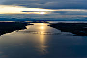 bro, drnarbilder, drnarfoto, flygbild, flygbilder, flygfoto, flygfoton, hst, Jmtland, kvll, landskap, solnedgng, Storsjn, Vallsundet, Vallsundsbron