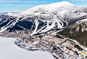 alluvialkon, drnarbilder, drnarfoto, fjllen, flygbild, flygbilder, flygfoto, flygfoton, Jmtland, Mrviksravinen, rasmassor, samhllen, svmkgla, vinter, re, reskutan