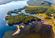 anlggningar, drnarbilder, drnarfoto, fjllby, flygbild, flygbilder, flygfoto, flygfoton, hst, landskap, lappland, Saggat, stugby, rrenjarka